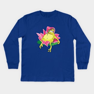 Lazy Fred the Frog Kids Long Sleeve T-Shirt